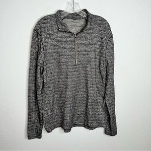 Lululemon Men Large Running Metal Vent Tech Long Sleeve Black White Shirt B11